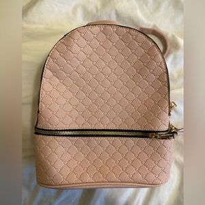 Pink Leather Backpack